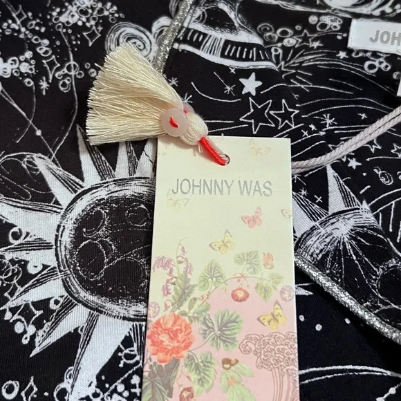JOHNNY WAS MINA XL THE SHORT PJ CELESTIAL SLEEP SHIRT SUN MOON STARS NWT RARE!